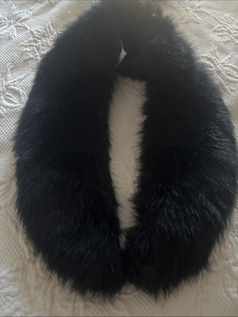 Black Faux Fur Collar Wrap - Women's Luxe Scarf